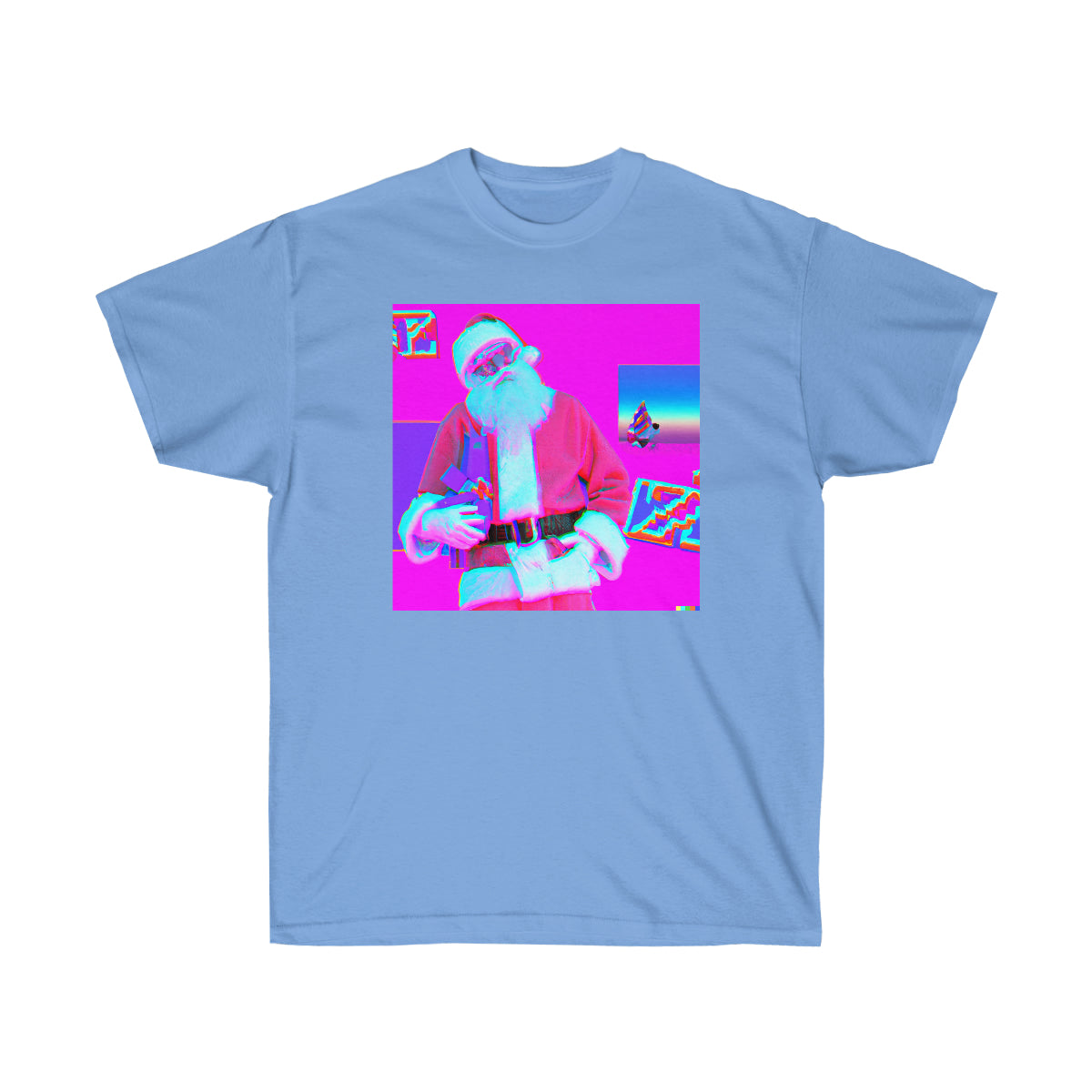 Santa Claus Rollin Up to the Party - Vaporwave AI Art - Ultra Cotton Tee