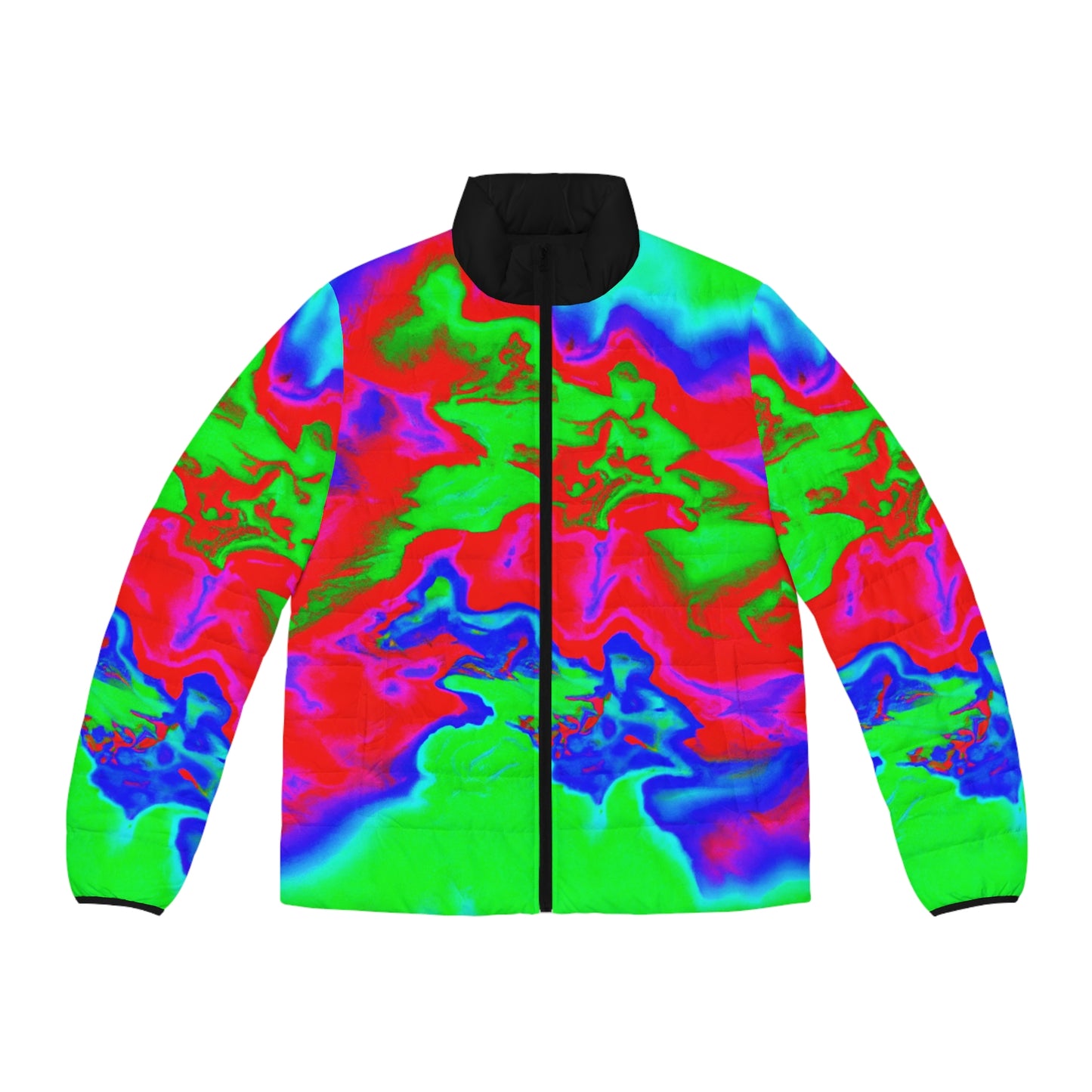 Topographical Radar Spaceballer Jacket - AI Art - Men's Puffer Jacket