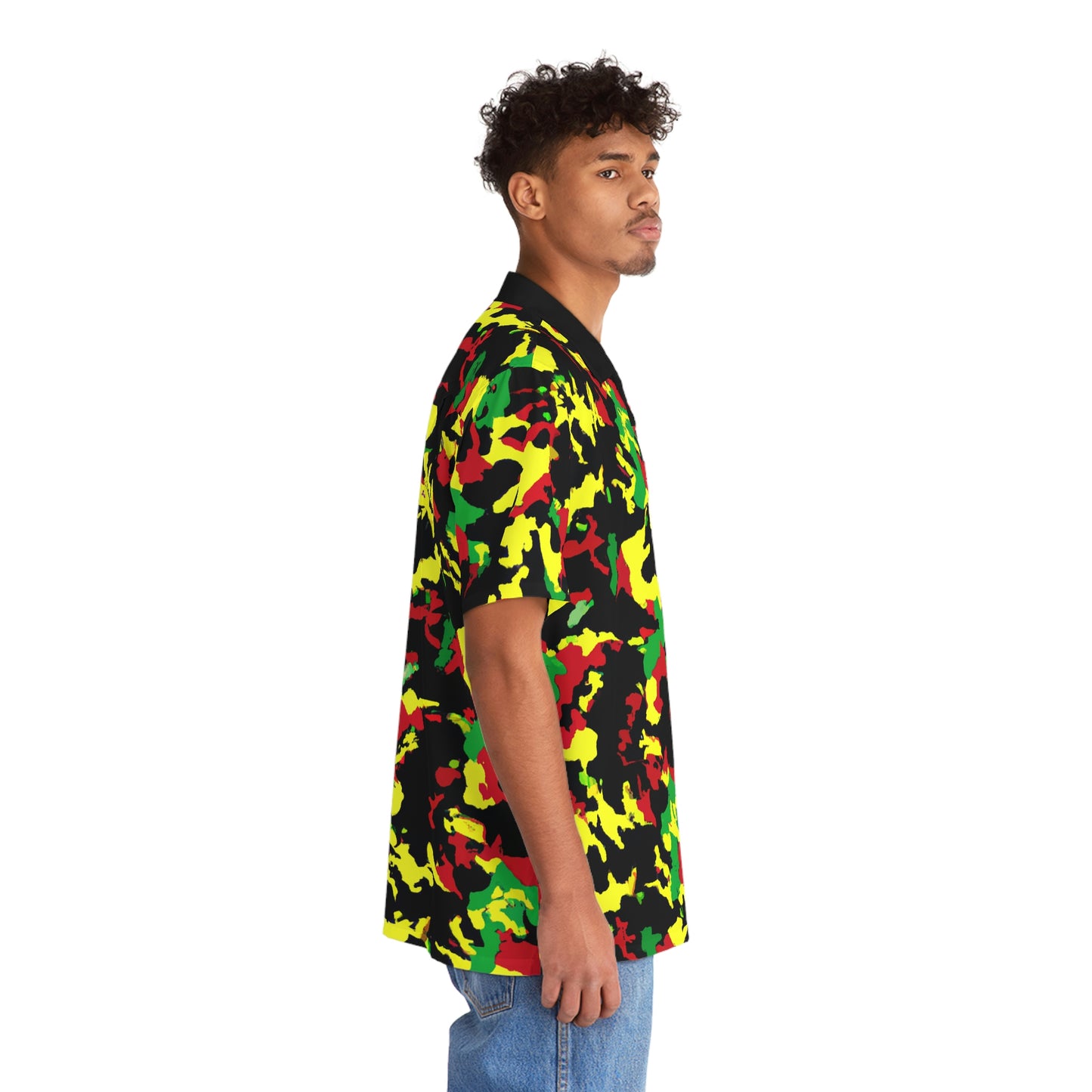 Rasta Camo - AI Art - Men's Hawaiian Shirt