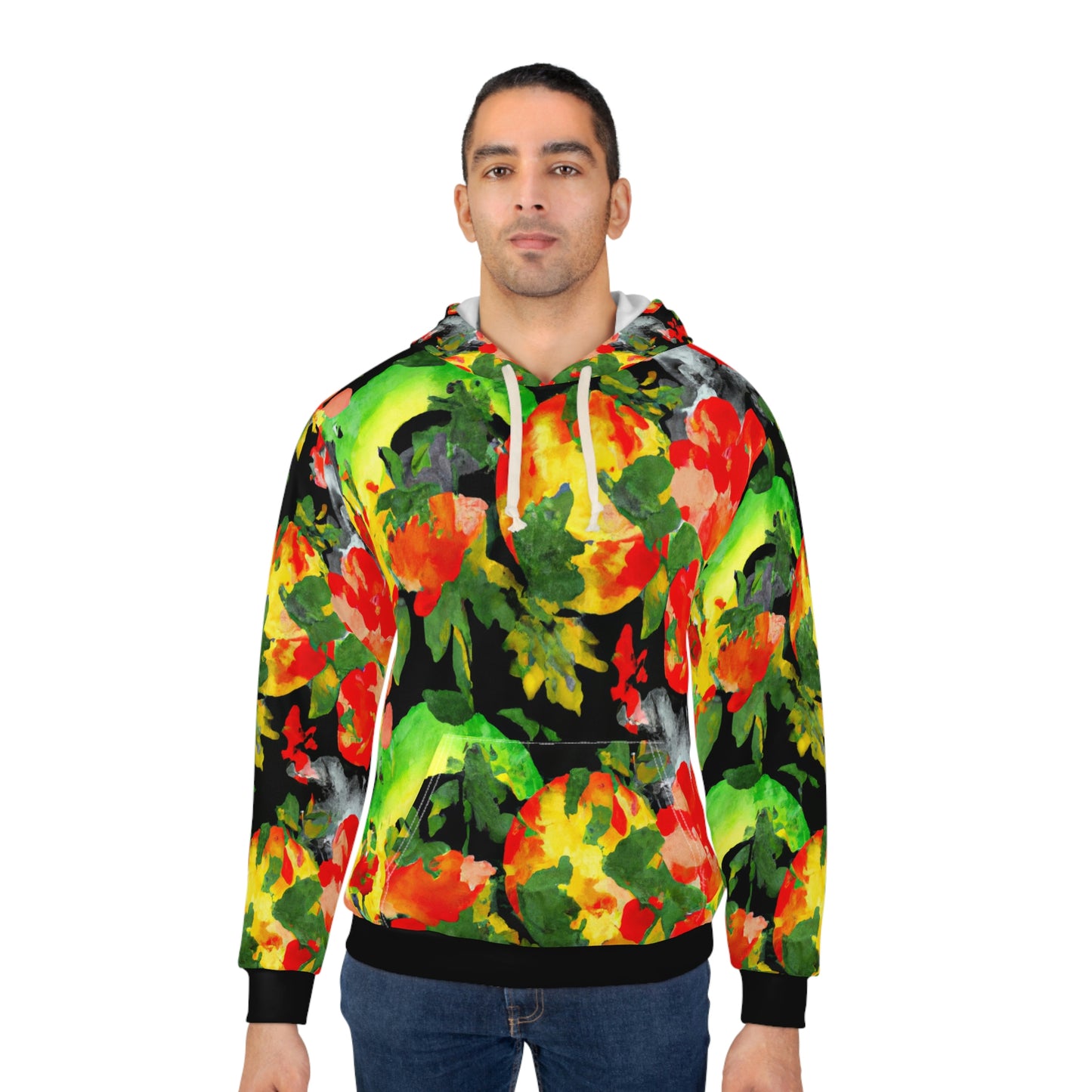 Peach Tree Watercolor - AI Art - Pullover Hoodie