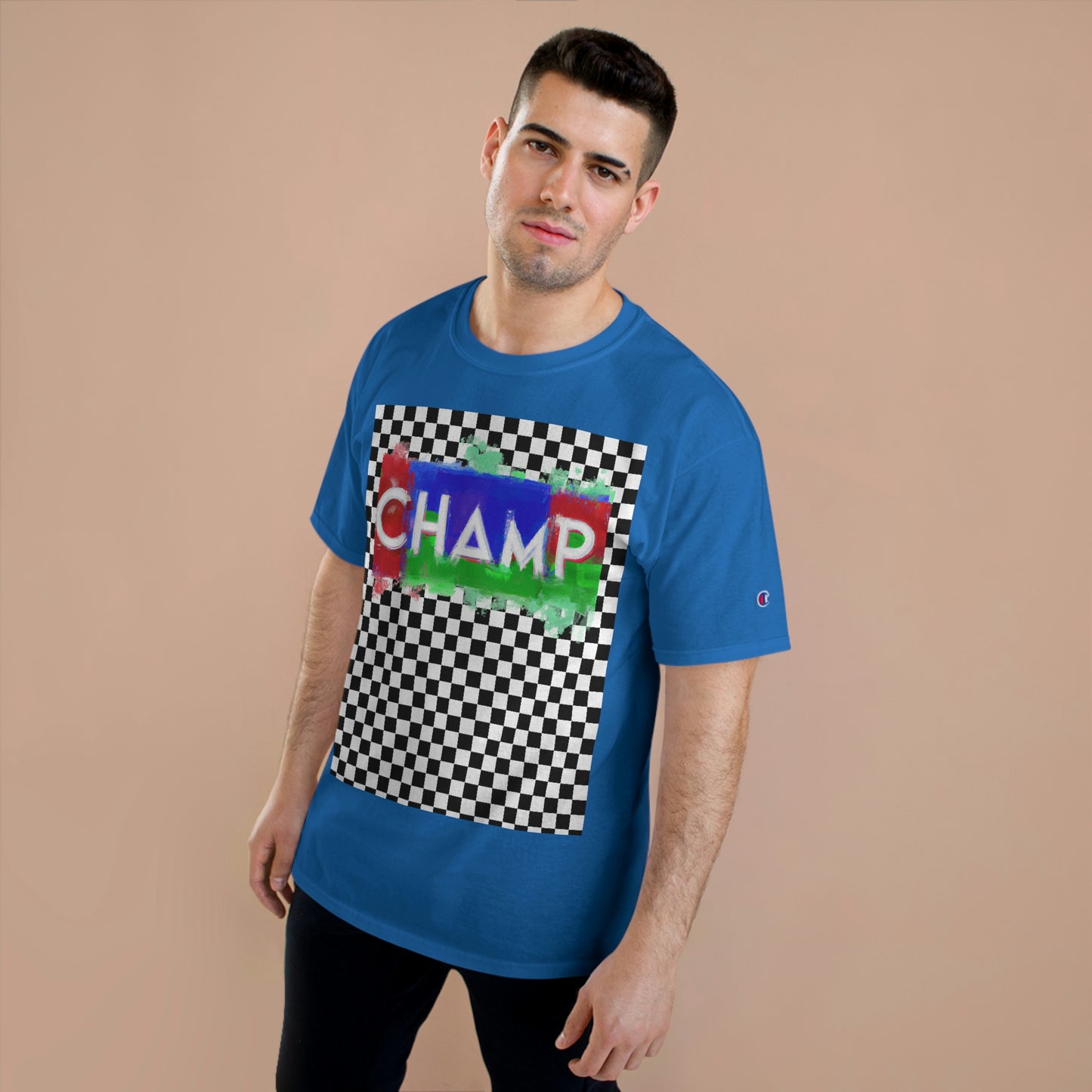 Checkered (CHAMP Logo 1) - Champion T-Shirt