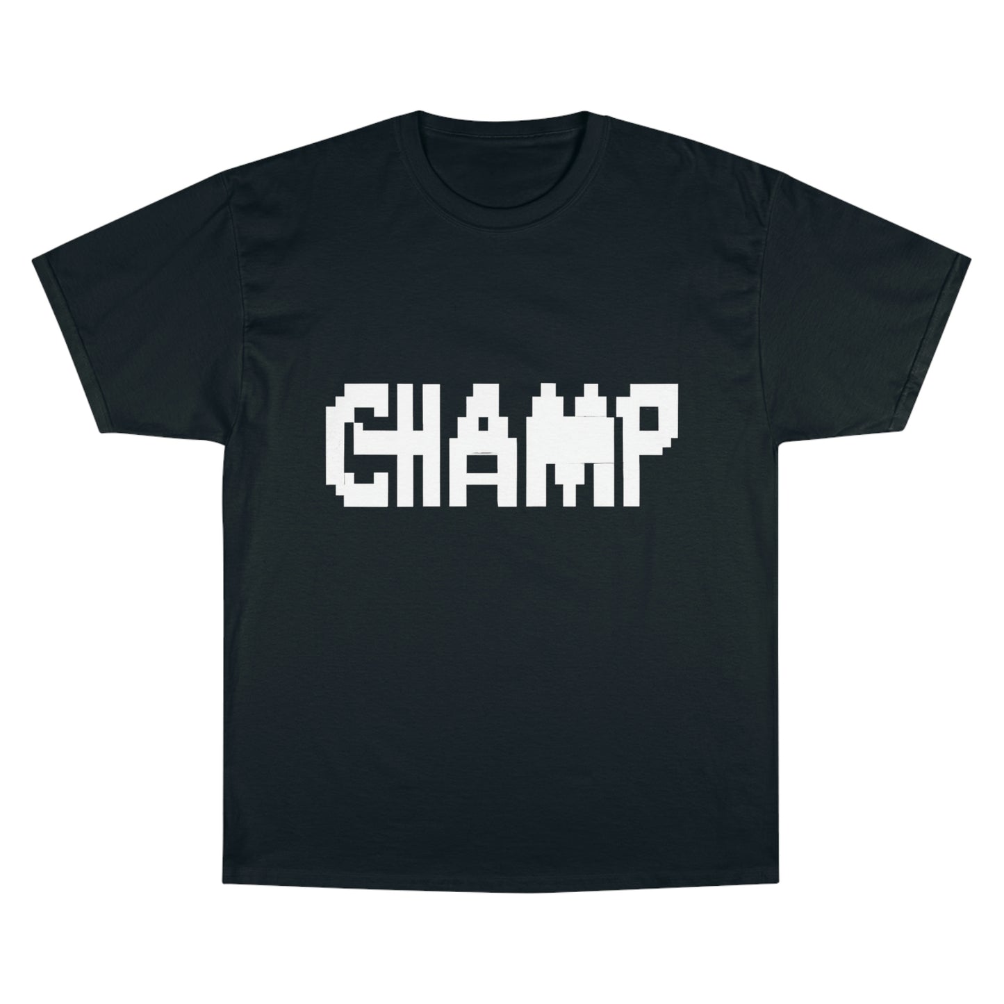 CHAMP Logo 9 B&W (8-bit Pixel Art) - AI Art - Champion T-Shirt