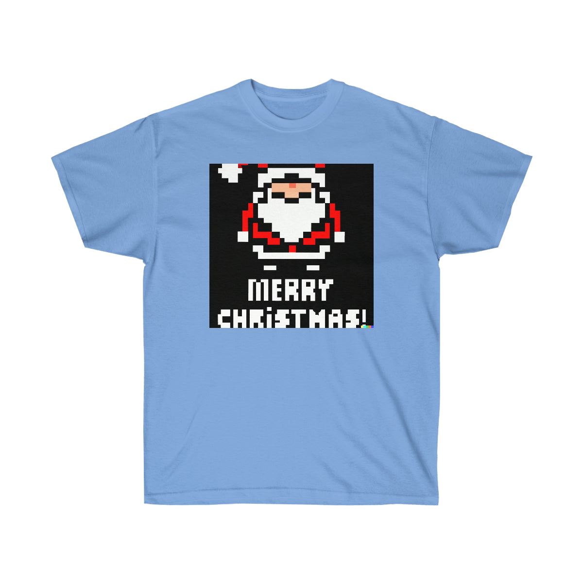 Santa Claus "MERRY CHRISTMAS" - AI 8-bit Pixel Art - Ultra Cotton Tee