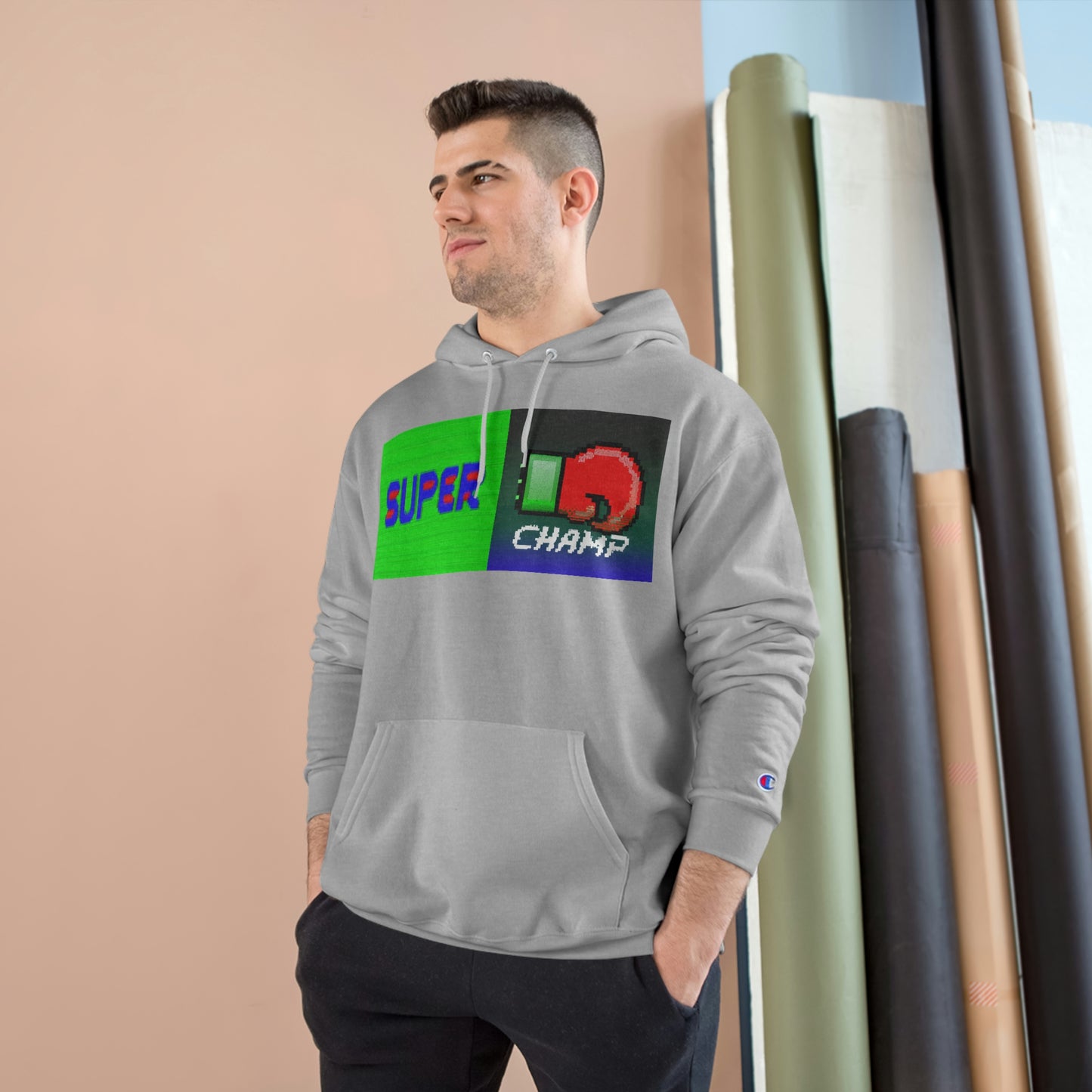 SUPER CHAMP (Alt Logo 1) - AI Art - Champion Hoodie