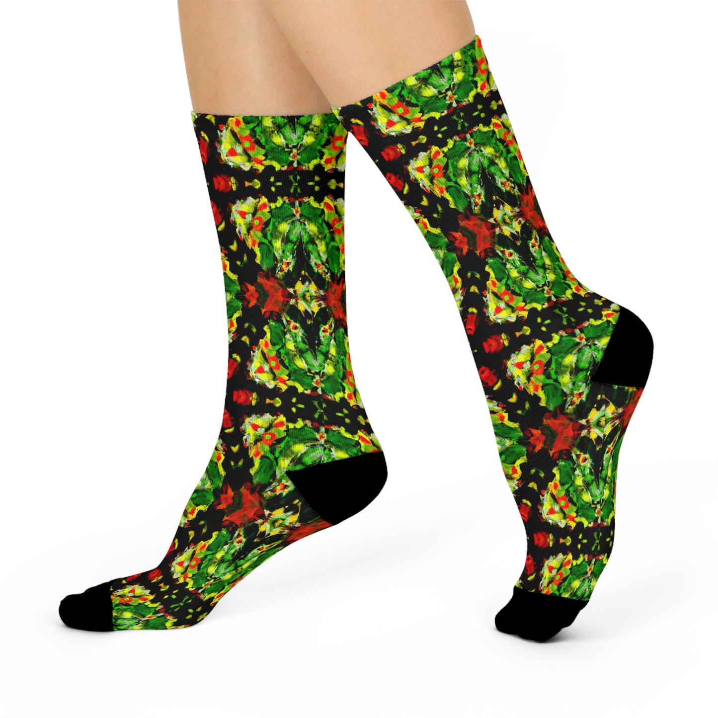 Rasta Star 3 - AI Art - Crew Socks