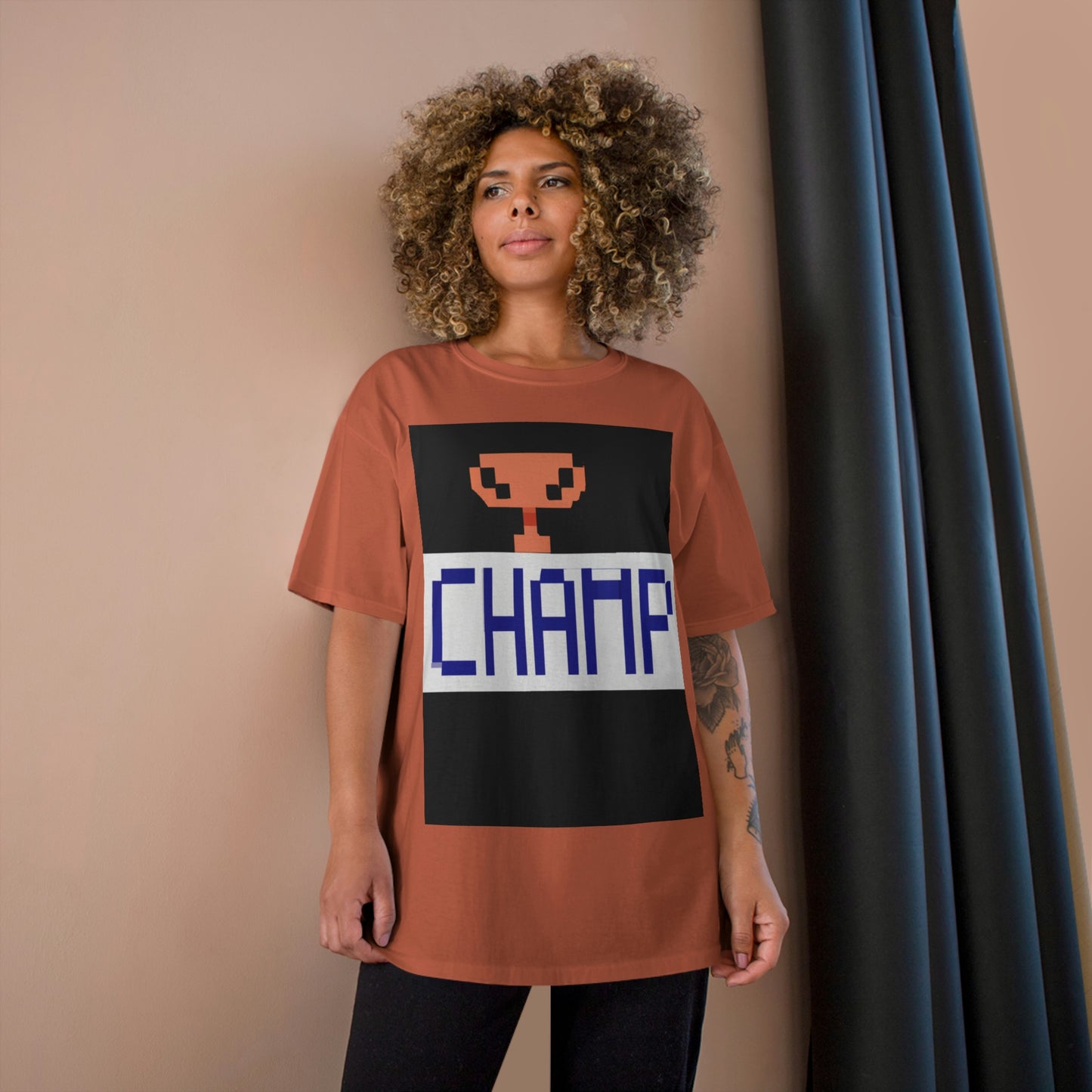 CHAMP Trophy Logo (Pixel) - AI Art - Champion T-Shirt