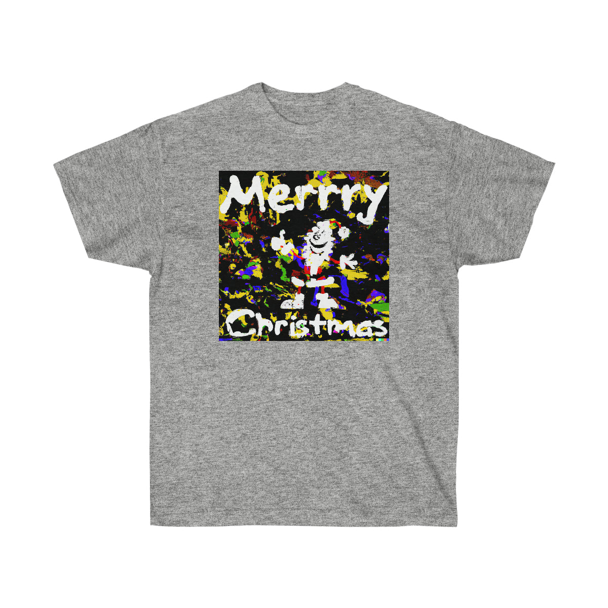 Pollock Style Santa v.4 "Merrry Christmas" - AI Art - Ultra Cotton Tee