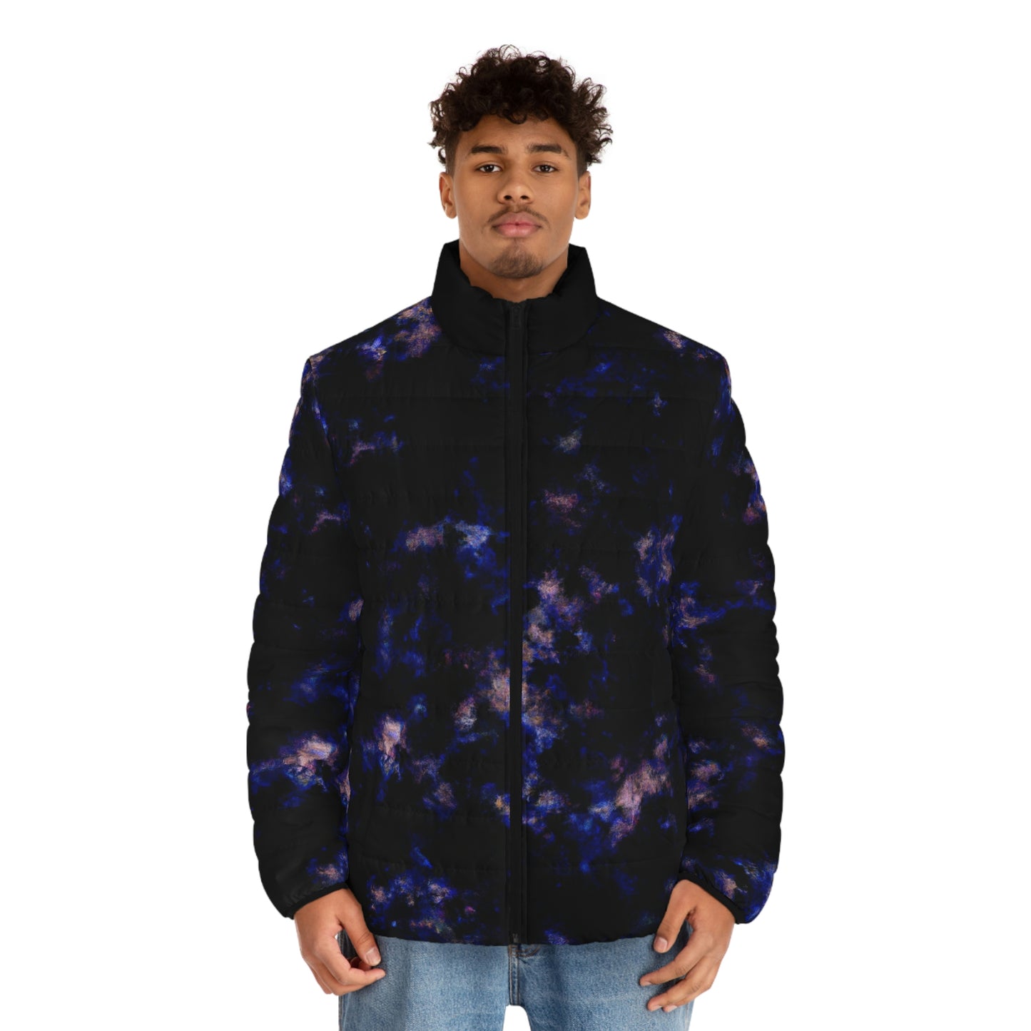 Galactic Camo Spaceballer Jacket - AI Art - Men's Puffer Jacket