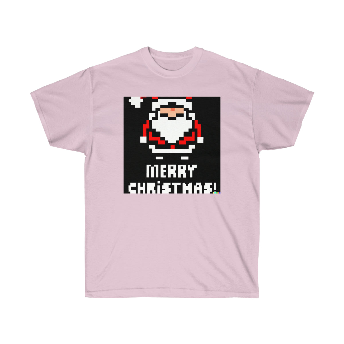 Santa Claus "MERRY CHRISTMAS" - AI 8-bit Pixel Art - Ultra Cotton Tee