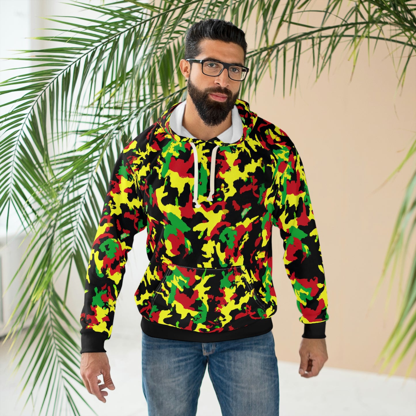 Rasta Camo - AI Art - Pullover Hoodie