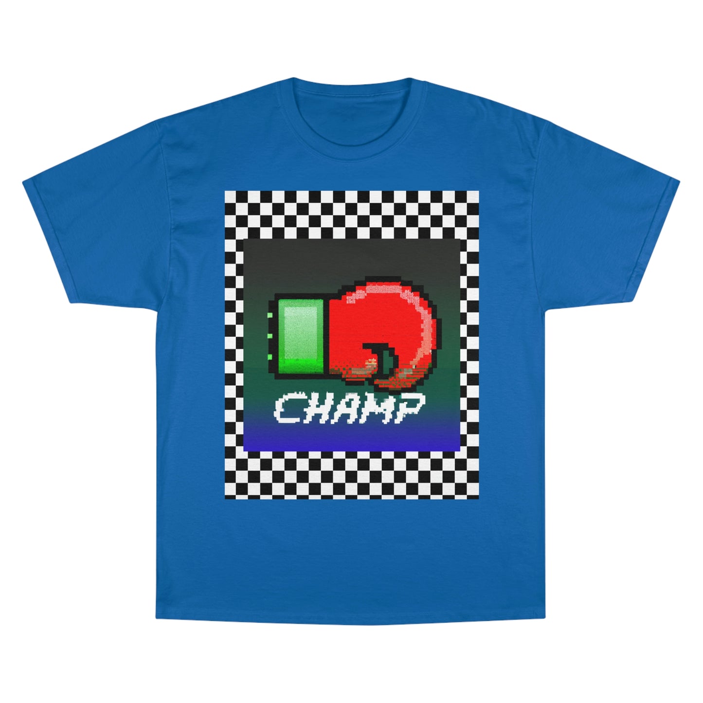 Checkered (CHAMP Logo 4 8-bit Boxing Glove) - Champion T-Shirt