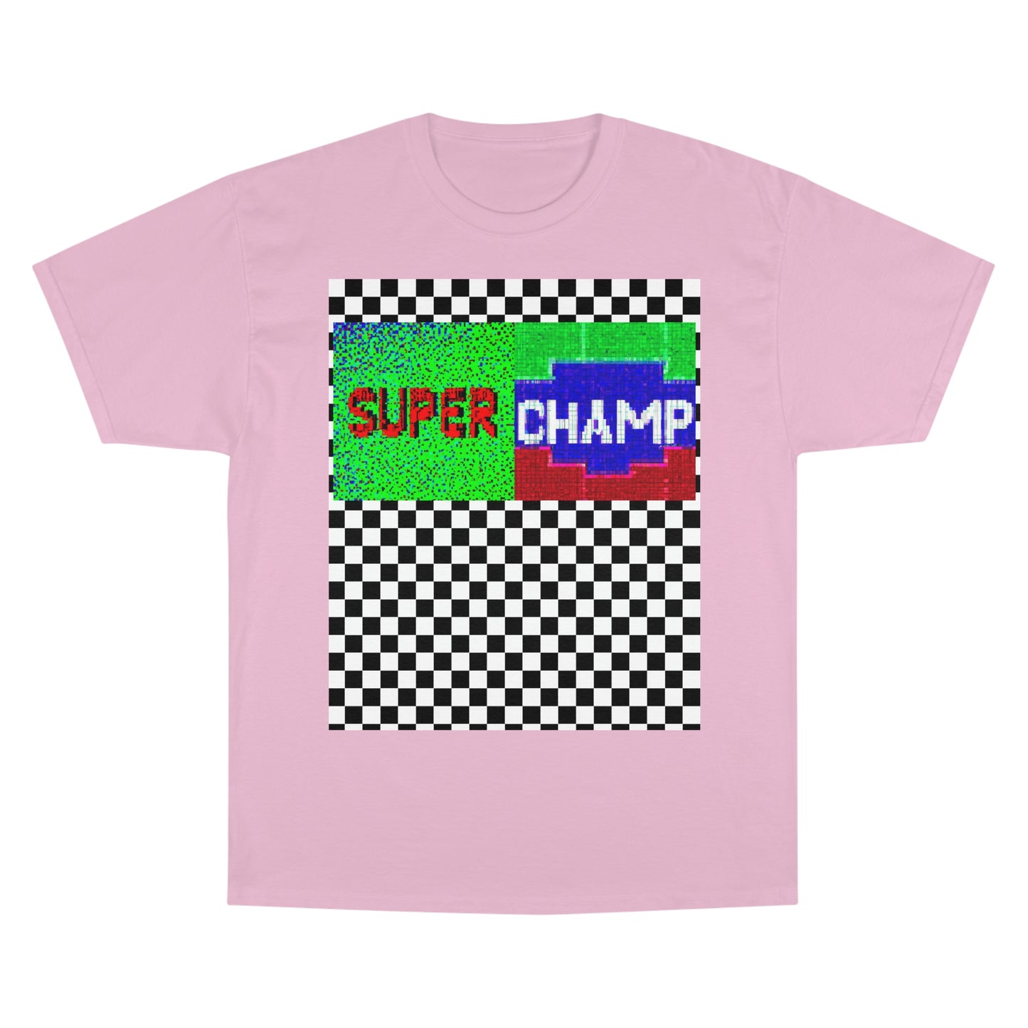 Checkered (SUPER CHAMP Logo 2 8-bit) - Champion T-Shirt